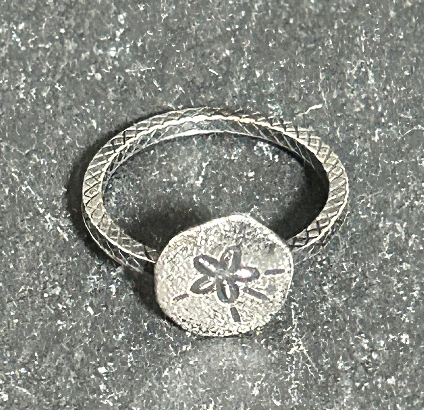 Sterling Silver Sand Dollar Ring- Beach Jewelry