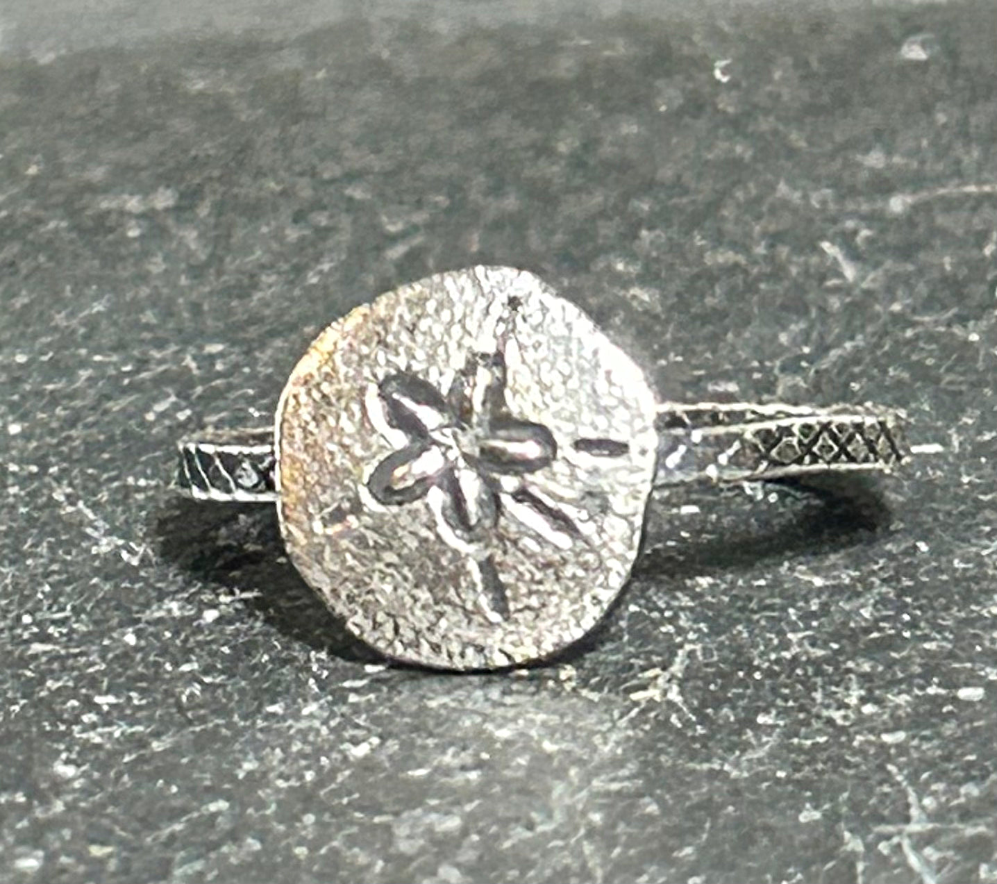 Sterling Silver Sand Dollar Ring- Beach Jewelry