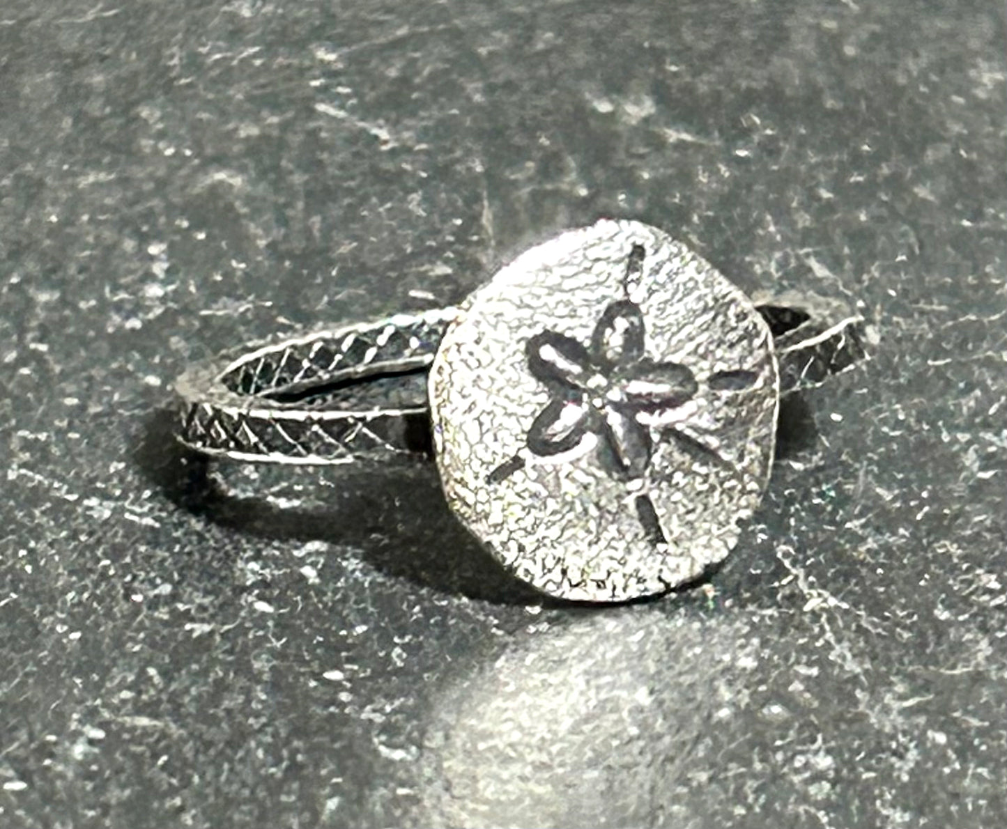 Sterling Silver Sand Dollar Ring- Beach Jewelry