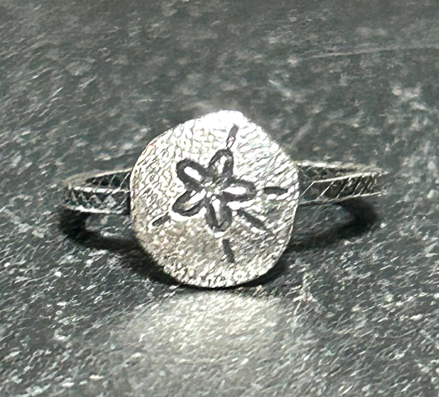 Sterling Silver Sand Dollar Ring- Beach Jewelry