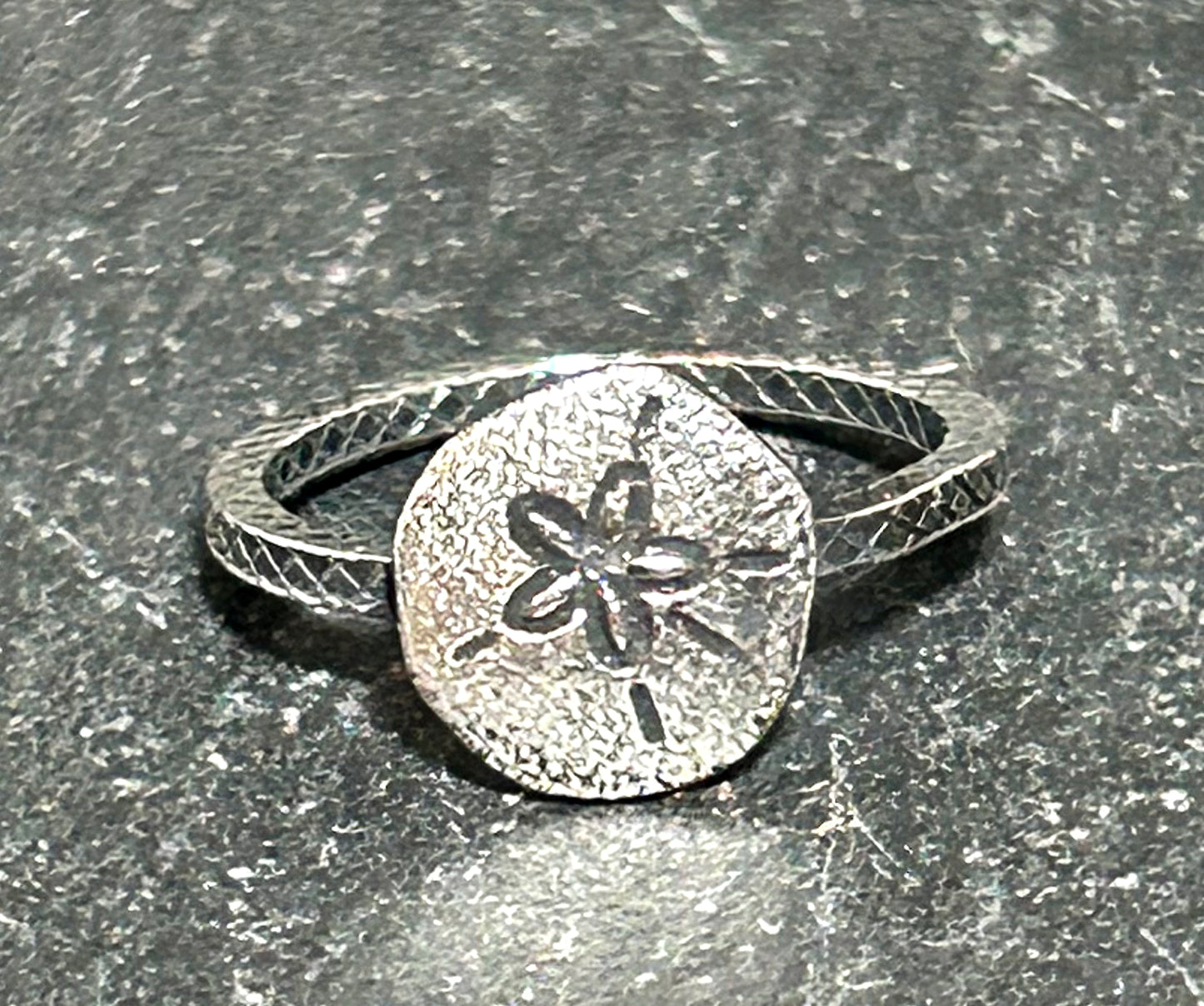 Sterling Silver Sand Dollar Ring- Beach Jewelry