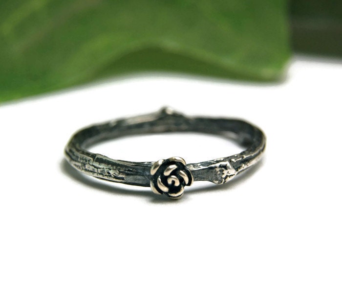 Sterling Silver Twig Wedding Band Silver Branch Ring Silver Band Ring Bridal Jewelry