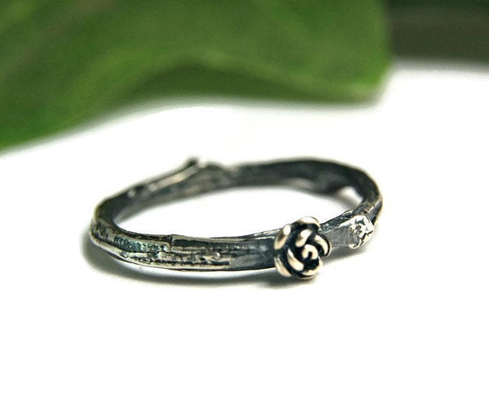 Sterling Silver Twig Wedding Band Silver Branch Ring Silver Band Ring Bridal Jewelry