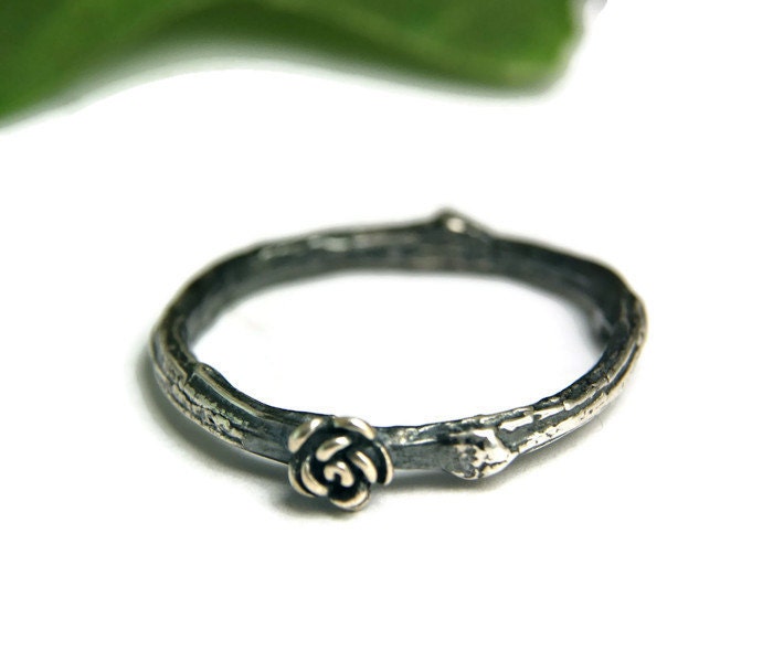 Sterling Silver Twig Wedding Band Silver Branch Ring Silver Band Ring Bridal Jewelry