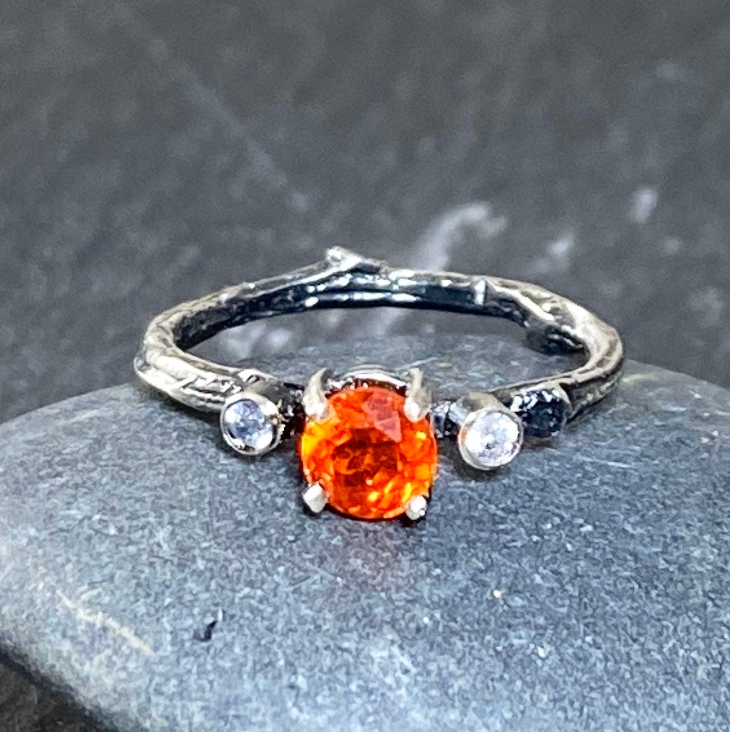 Mexican Fire Opal Branch Statement Ring