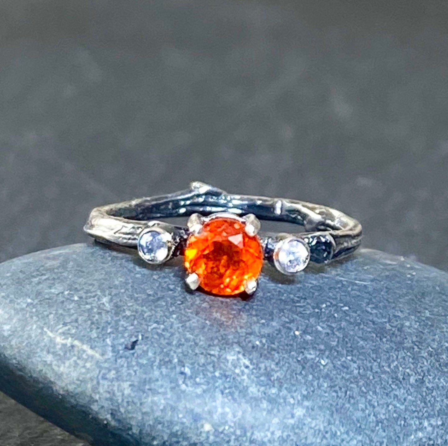 Mexican Fire Opal Branch Statement Ring