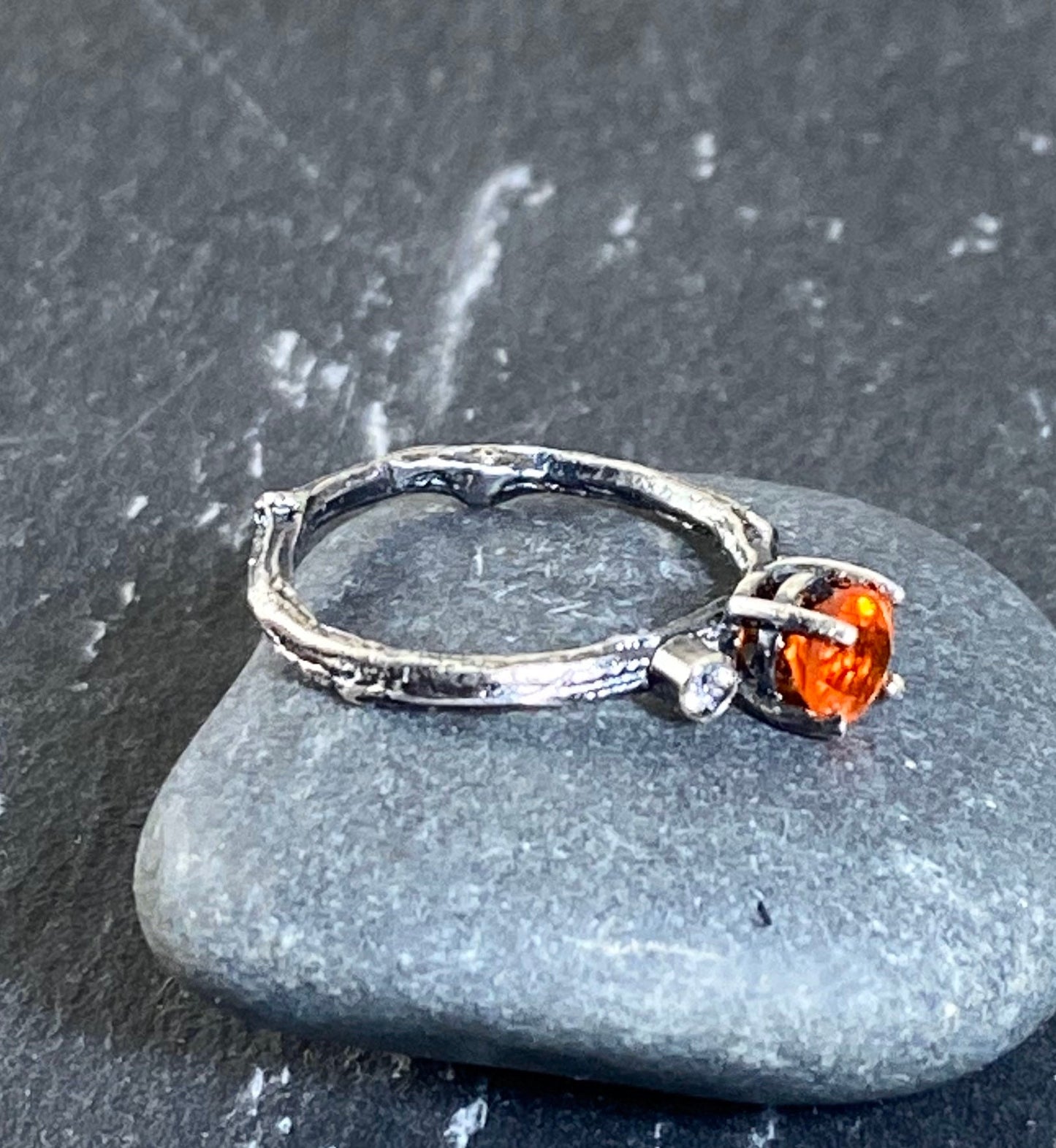 Mexican Fire Opal Branch Statement Ring