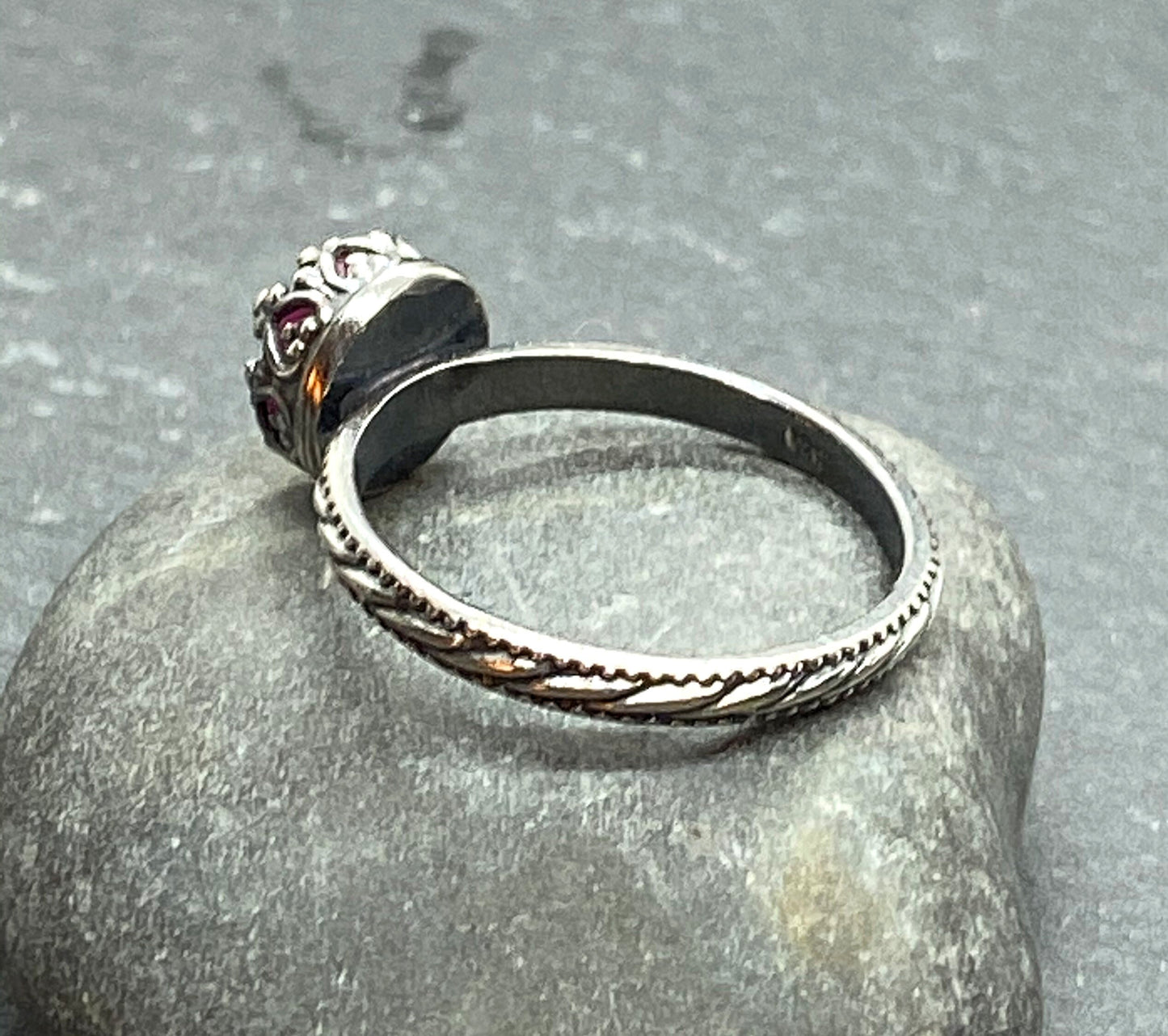 Pink Sapphire Stacking Ring in Sterling Silver Engagement Ring